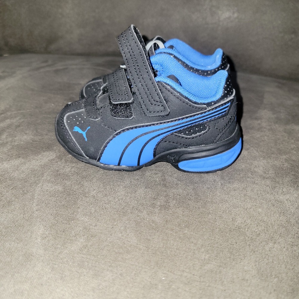 Puma Kinder Fit Baby Shoes White Blue Navy Size 4 Unisex Sneakers
